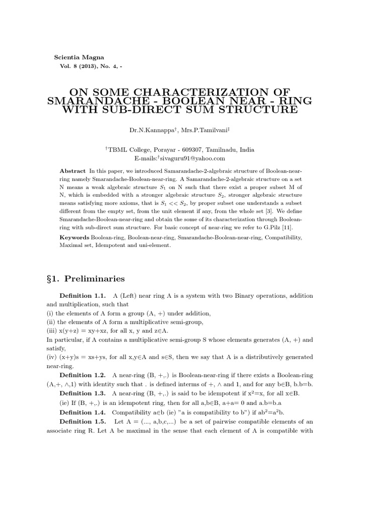 On Some Characterization of Smarandache Boolean Near Ring With Sub