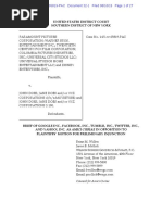 BRIEF OF GOOGLE INC., FACEBOOK, INC., TUMBLR, INC., TWITTER, INC., AND YAHOO!, INC. AS AMICI CURIAE IN OPPOSITION TO  PLAINTIFFS’ MOTION FOR PRELIMINARY INJUNCTION