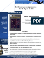 Boletín Nuevas Adquisiciones CD-CISH AGOSTO 2015