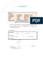 Worksheet Mental Computation