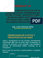 Curso: Costos y Presupuestos de Obras