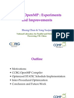 CCRG Openmp: Experiments and Improvements: Huang Chun & Yang Xuejun