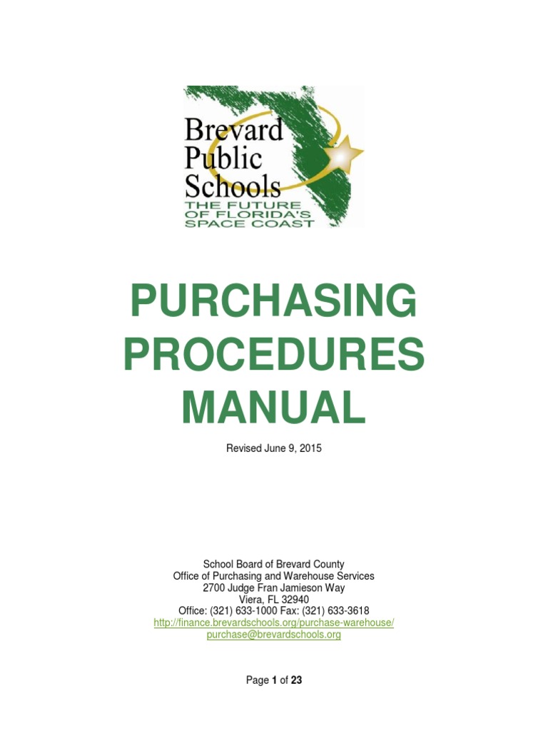 BPS Purchasing Procedures Manual PDF Request For Proposal