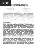 Download RELATING THEORIES TO PRACTICE IN THE TEACHING OF MATHEMATICS by Ha Nu Na SN274245607 doc pdf