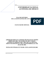 Universidad Nacional Autónoma de México Facultad de Ciencias Actuaría Plan de Estudios 2006