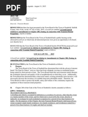 Southold Town's proposed short-term rental law
