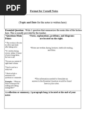 2 cornell notes format