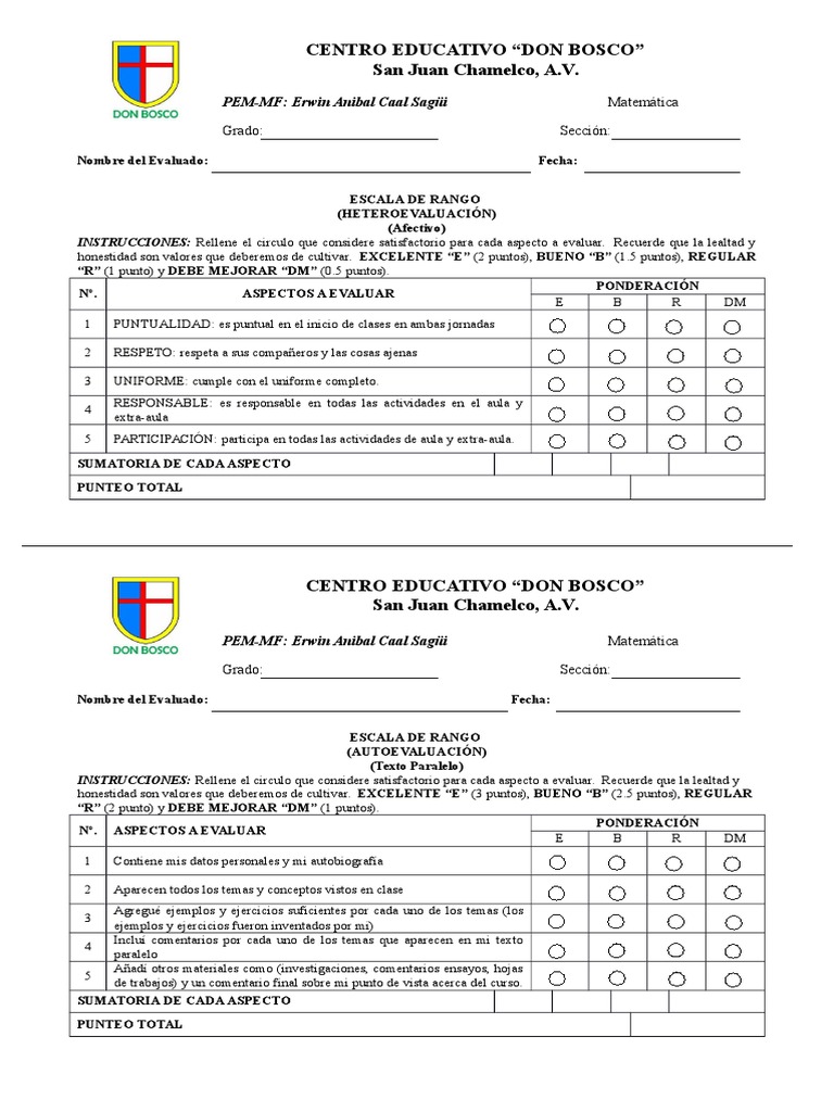 Escala de Rango | PDF