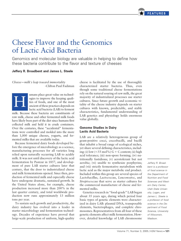 Genomics of Lactic Acid Bacteria in Cheese | PDF | Cheese | Fermentation