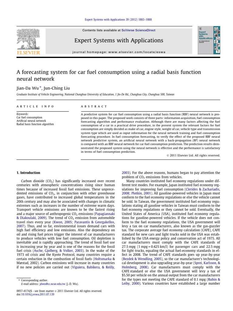 RBF Neural Network for Fuel Consumption | PDF | Fuel Economy In ...