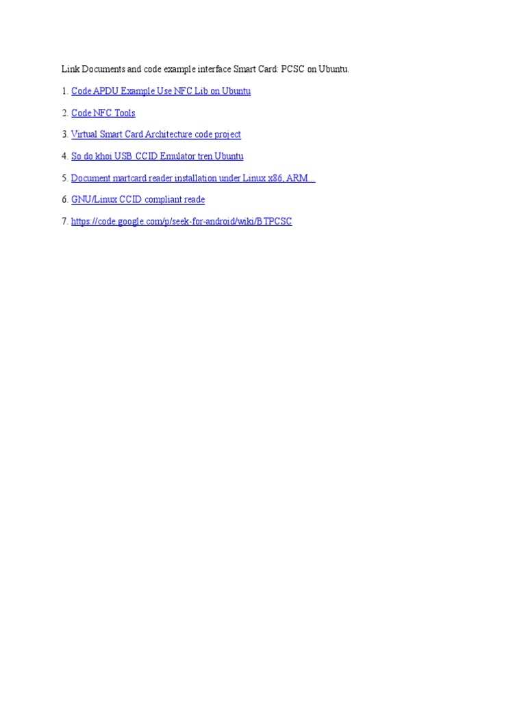 Ubuntu Smart Card & NFC Setup Guide | PDF