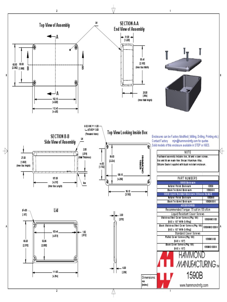 Top View of Assembly Section A-A End View of Assembly | PDF