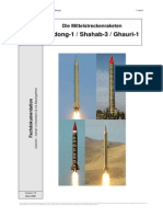 Die Mittelstreckenraketen Nodong-1 / Shahab-3 / Ghauri-1