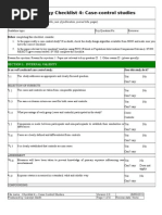 Checklist For Case Control Studies