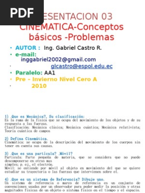 Presentacion Conceptos Basicos Movimiento Fisica Velocidad