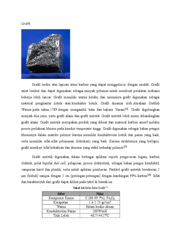 Karakteristik dan Penggunaan Grafit | PDF