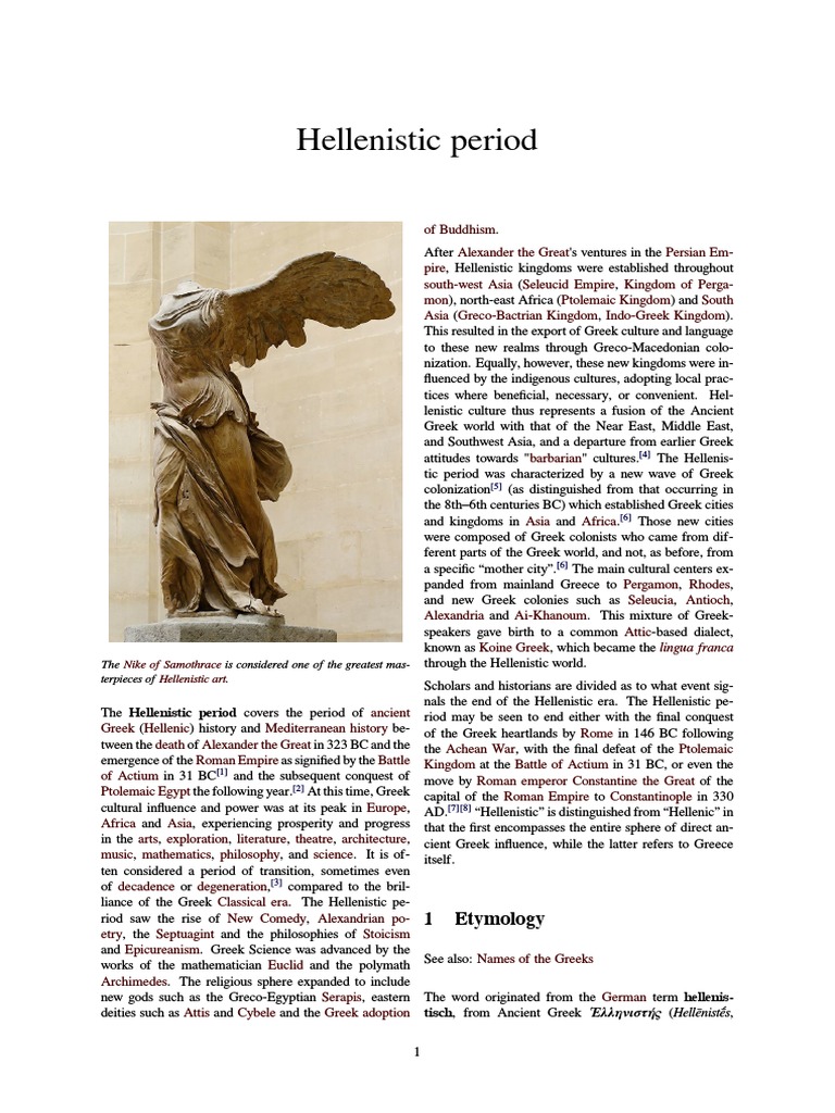 Overview of the Hellenistic Period | PDF | Hellenistic Period ...