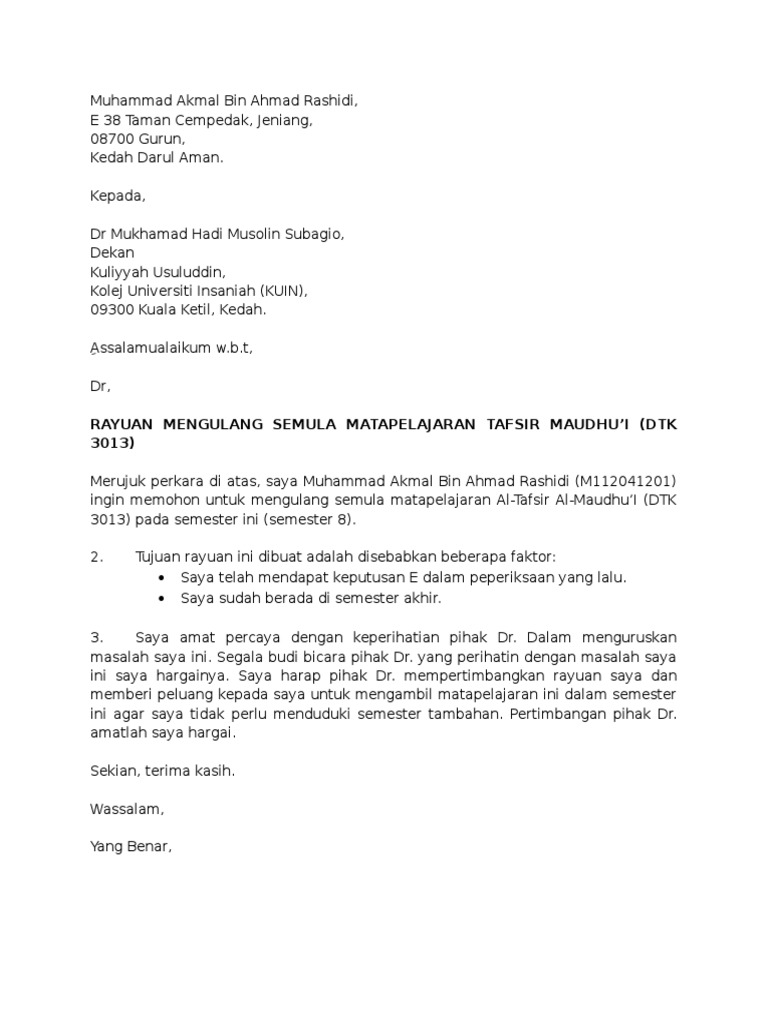 Surat Rayuan Edited Pdf