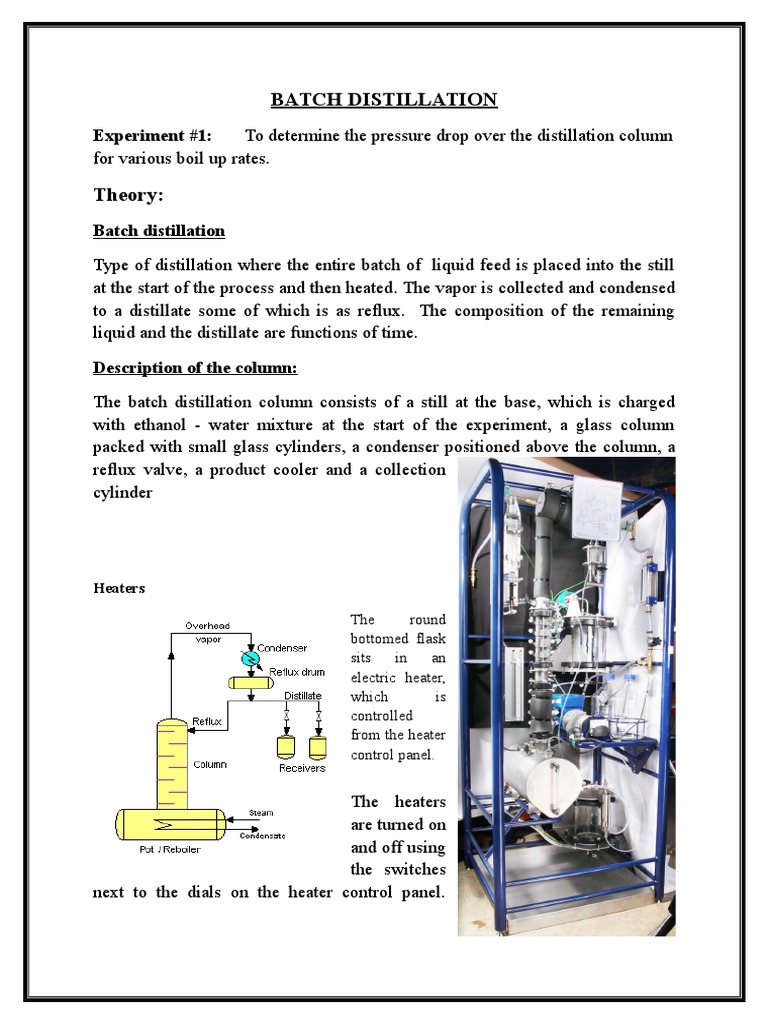 Batch Distillation PDF Distillation Unit Operations