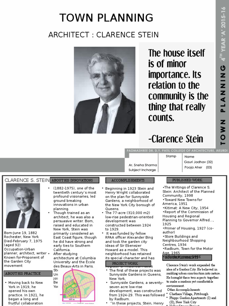 Final Clarence Stein Ppt Urban Geography Land Use