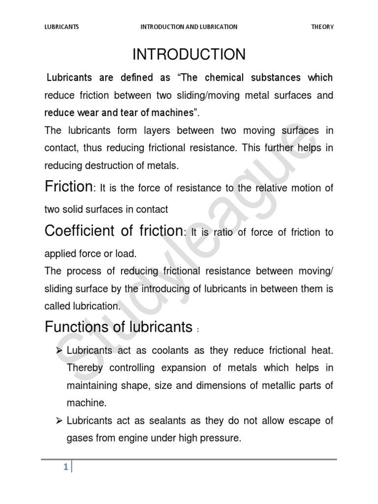 Introduction and Lubrication | PDF | Lubricant | Friction