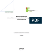 Projeto Pedaggico - Licenciatura em Quimica - CTD