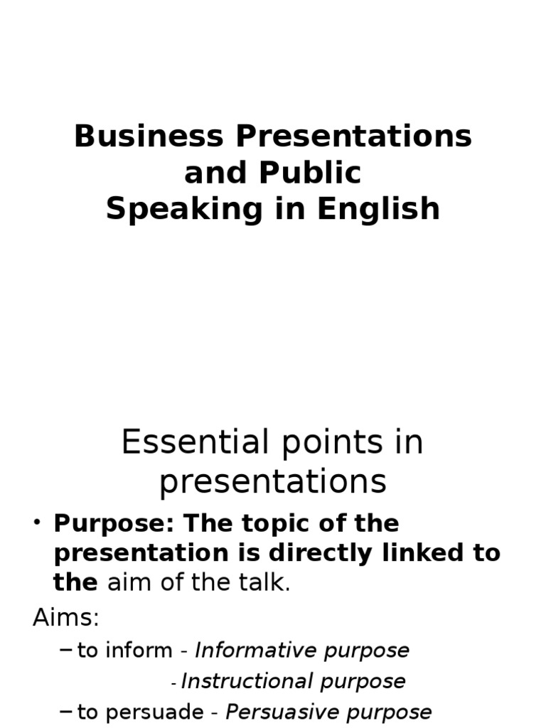 Effective Business Presentations Guide | PDF | Nonverbal Communication ...