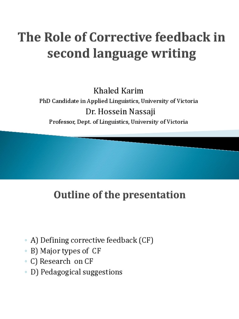 Understanding Corrective Feedback in ESL | PDF | Second Language ...