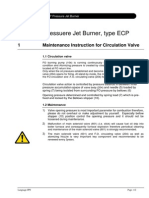 ECP圧力噴霧バーナーの循環弁メンテナンス説明