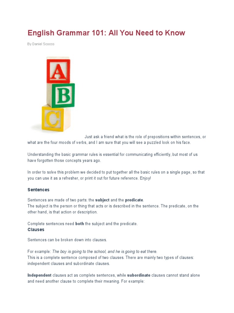 English Grammar Essentials Explained | PDF | Adverb | Part Of Speech