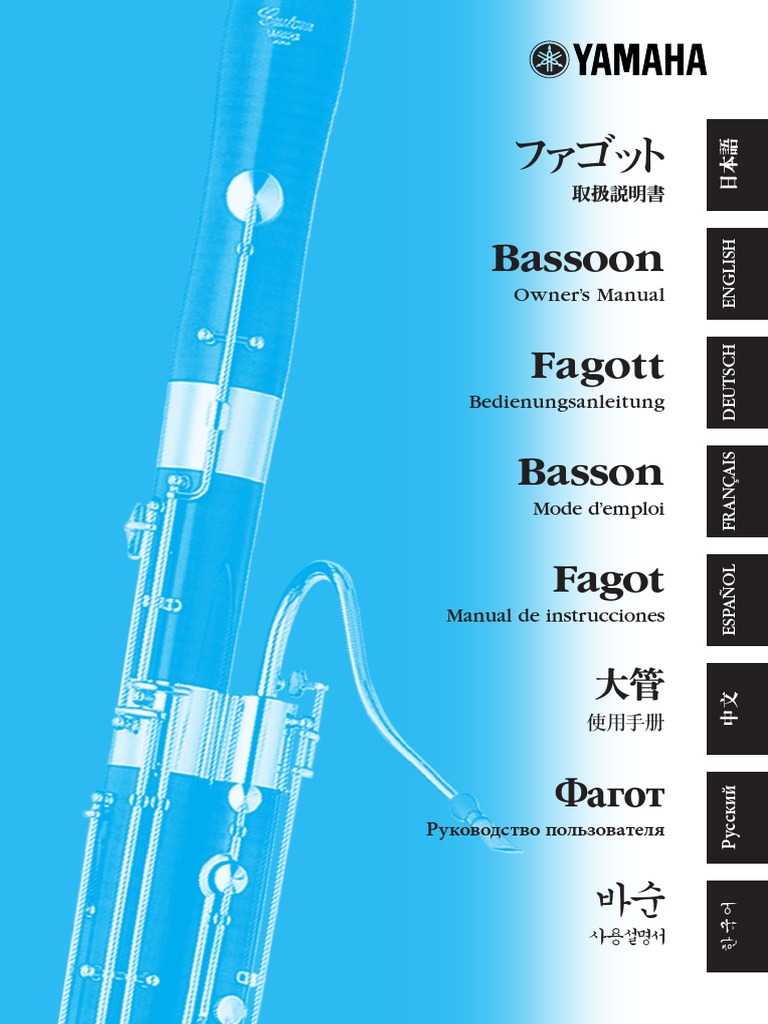 Bassoon YFG812 Yamaha User´s Guide Double Bass Bassoon