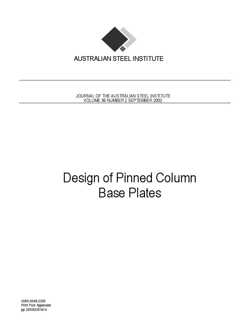 Pinned Base Plates | PDF | Structural Steel | Column