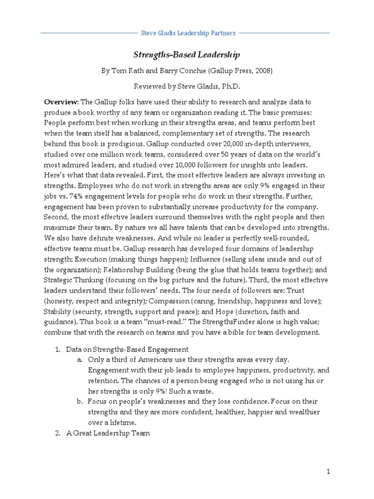 Strengths-Based Leadership Insights | PDF