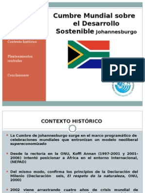 Johannesburgo 2002 1 | PDF | Desarrollo sostenible | Sustentabilidad