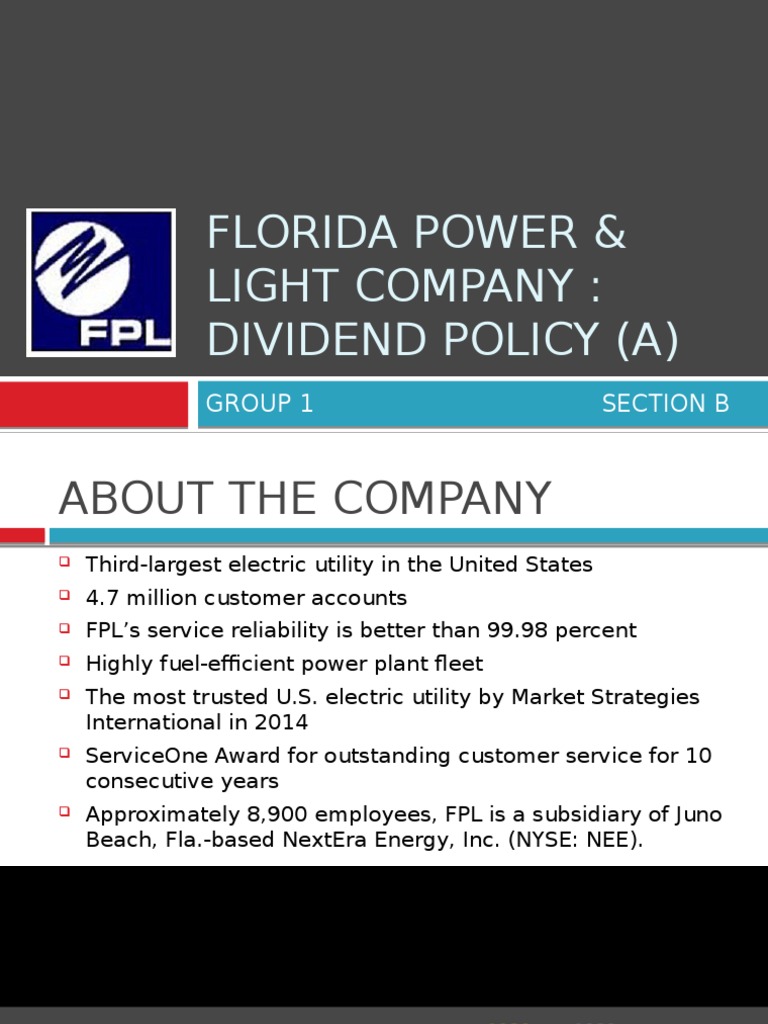 Florida Power Light Company Pdf Dividend Investing