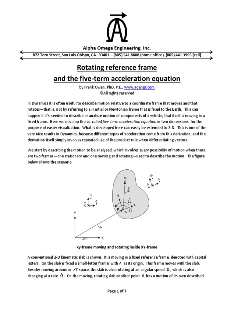 Rotating Reference Frame
