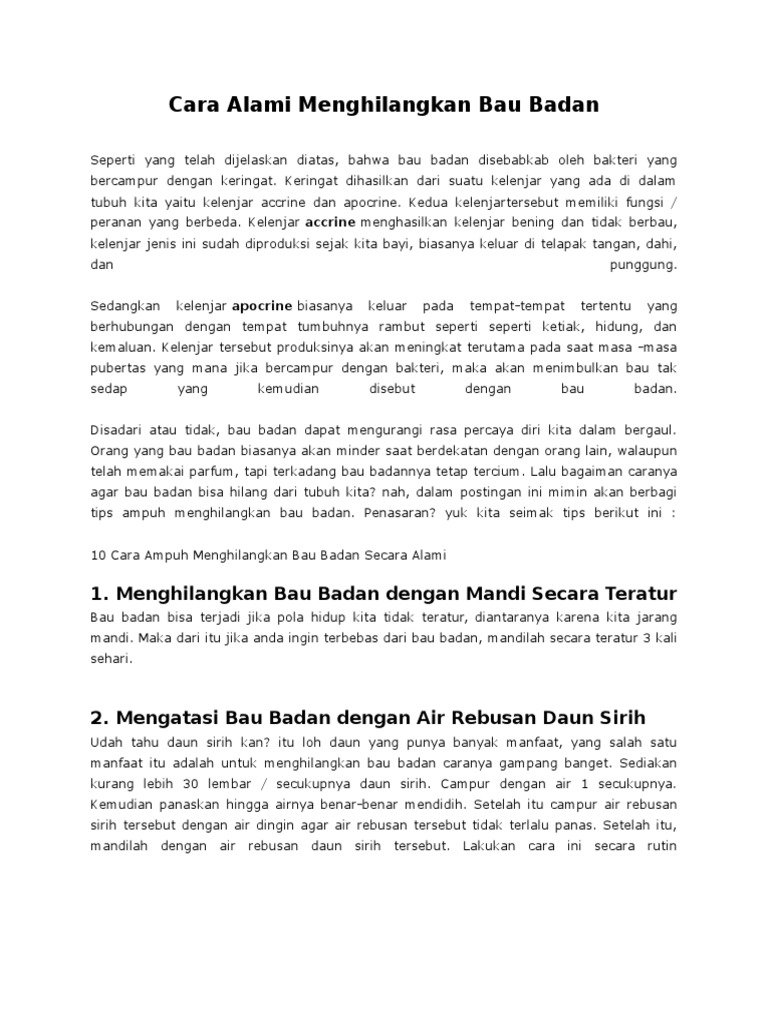 Bueno Bau Pada Badan Anak Dengan Mengatasi