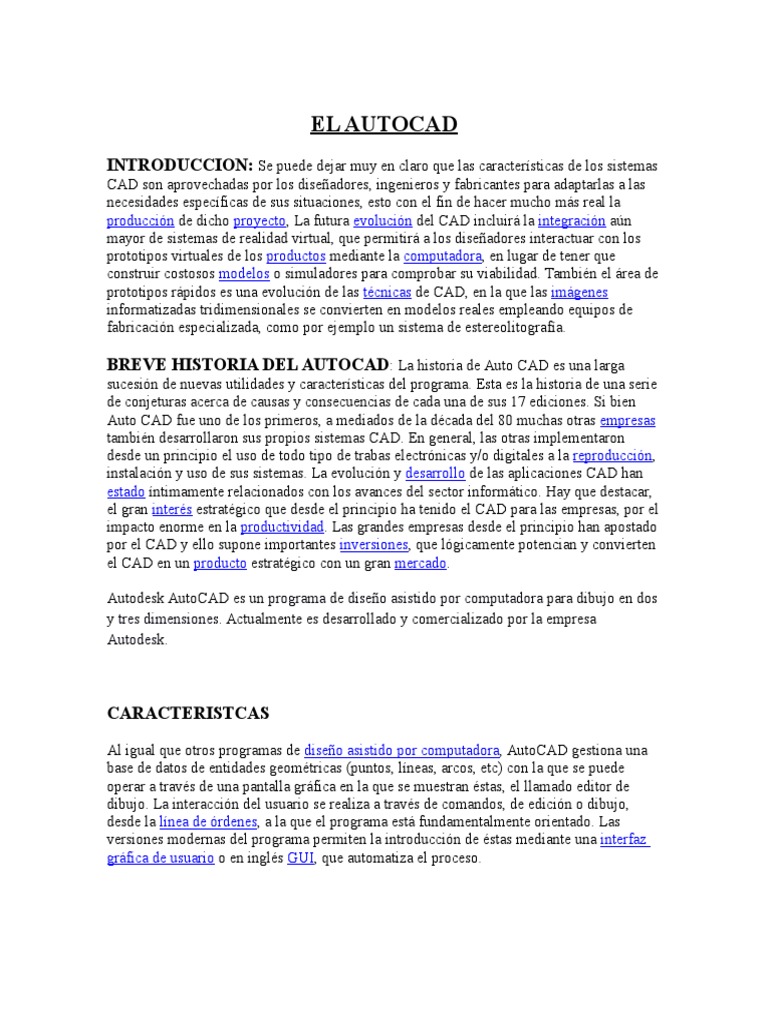 Historia y evolución de AutoCAD | PDF | Interfaces gráficas de usuario ...