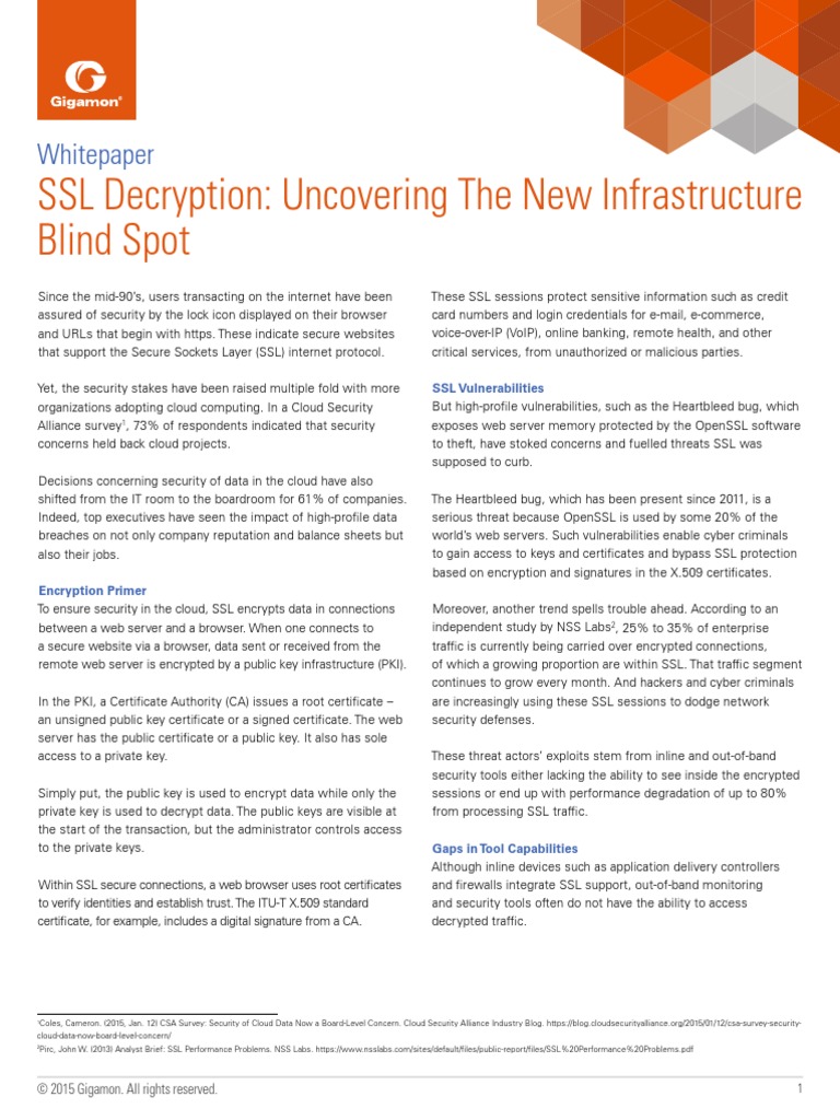 SSL Decryption - Uncovering The New Infrastructure Blind Spot - Gigamon ...