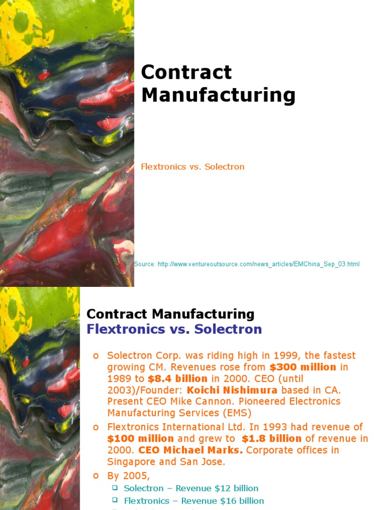 Flextronics vs. Solectron: A CM Analysis | PDF | Enterprise Resource ...