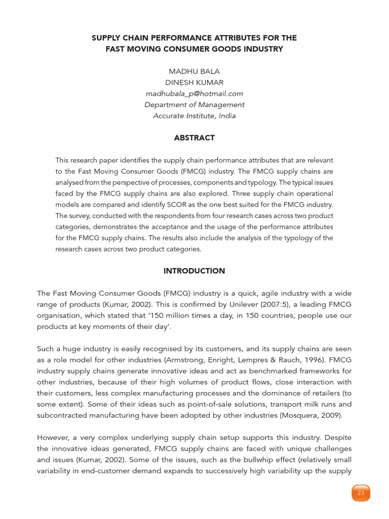 Intro & Abstract Supply Chain Management Supply Chain