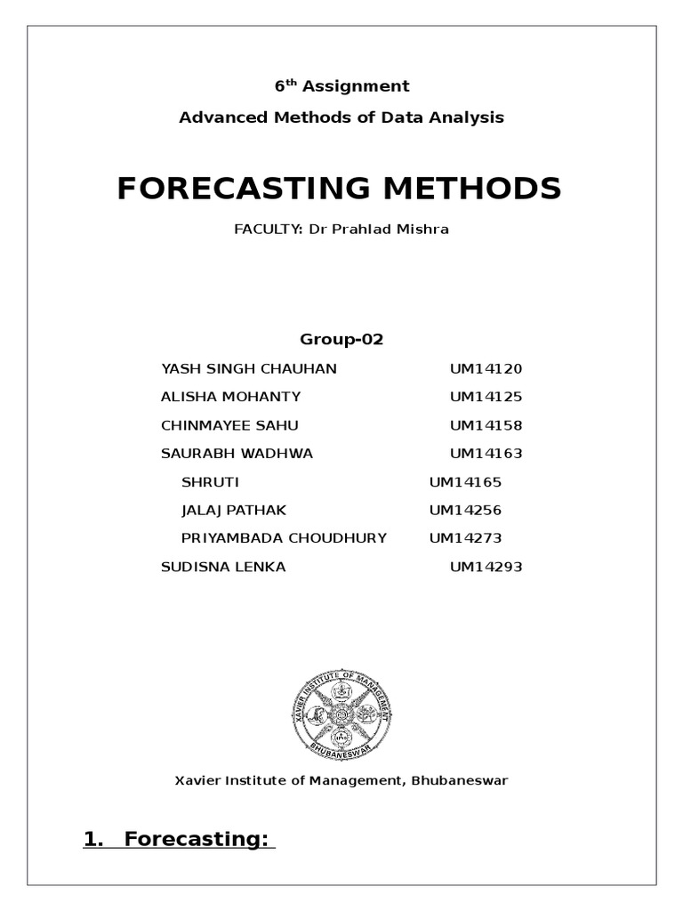 Forecasting Methods | PDF | Forecasting | Moving Average