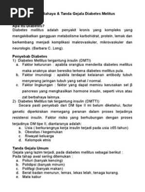 Kenali Bahaya Tanda Gejala Diabetes Melitus