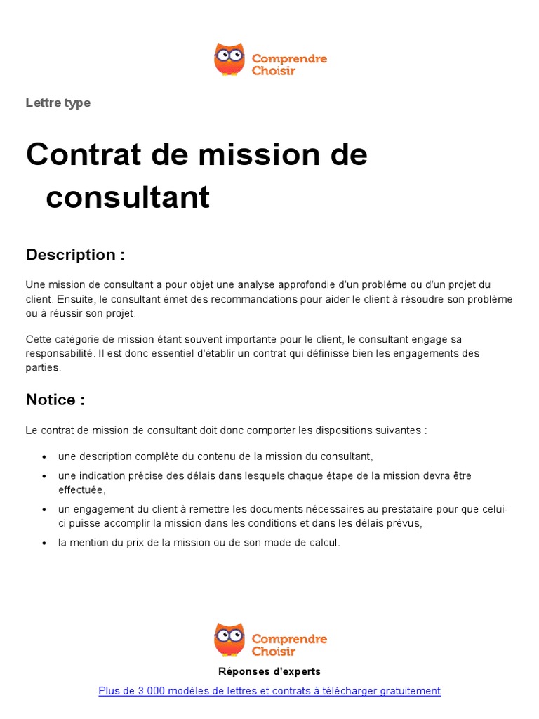 Contrat de Mission de Consultant (1)  Consultant 