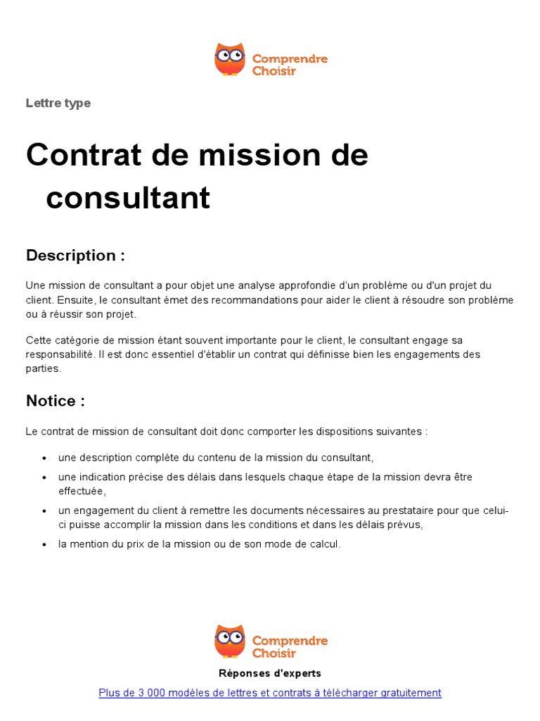 Contrat de Mission de Consultant (1)  Consultant 