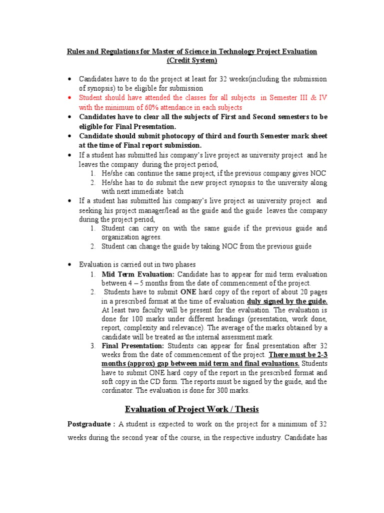 MS Technology Project Evaluation Guidelines | PDF | Statistics Of ...