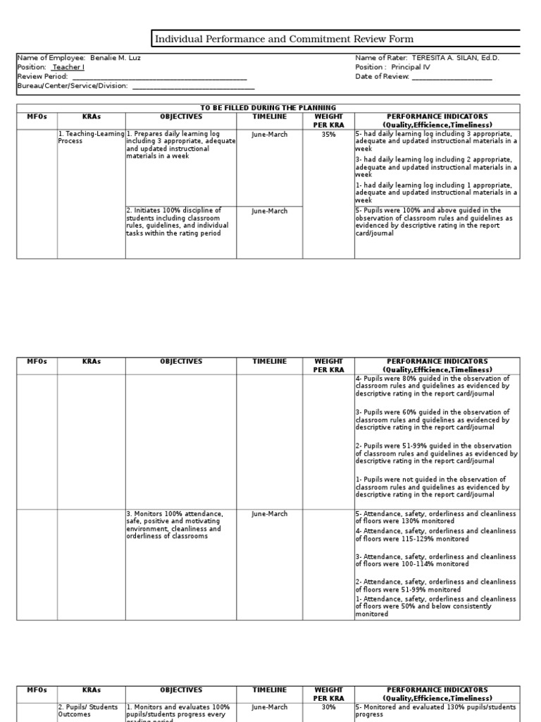 Key Result Area | Pedagogy | Teaching
