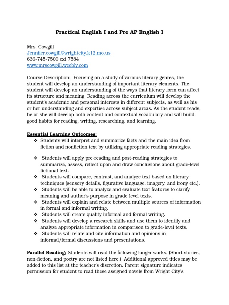 Practical English I Course Overview | PDF | Homework | Plagiarism