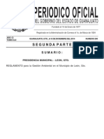 Reglamento Para La Gestion Ambiental de Leon