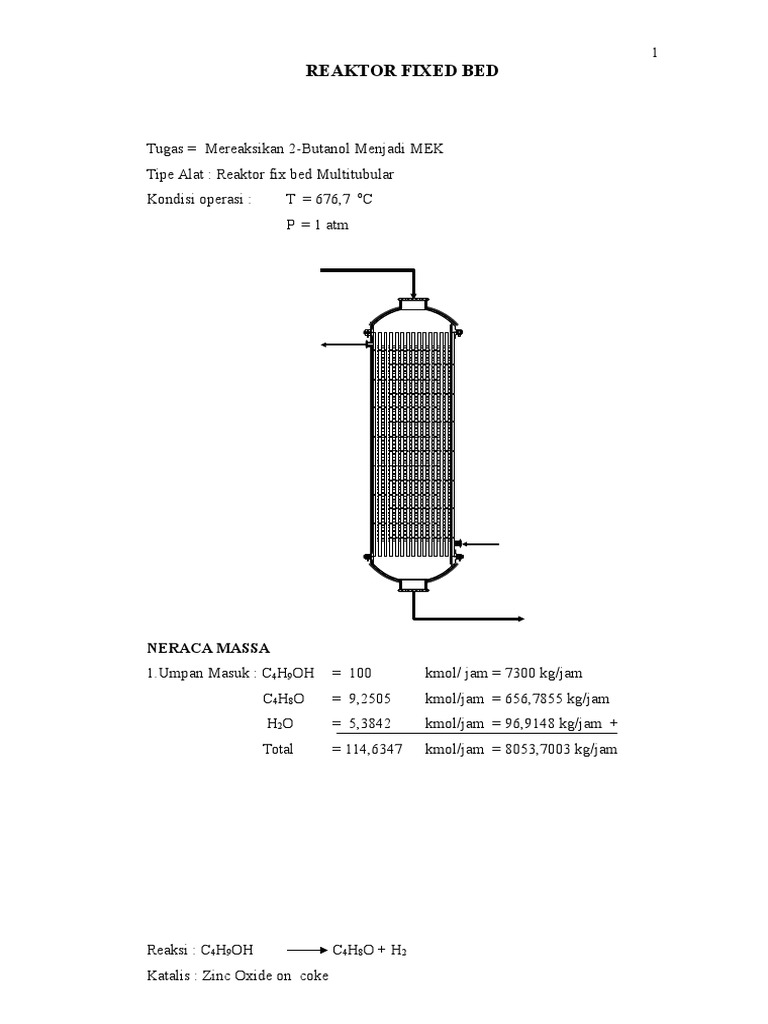 Reaktor Fixed Bed Mar'i | PDF | Sains & Matematika